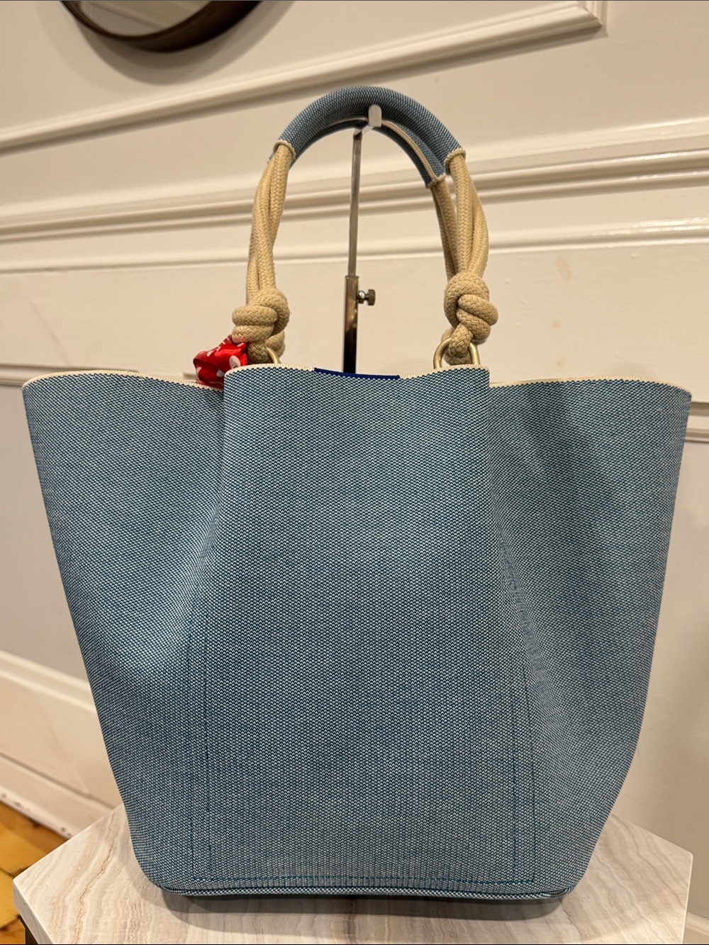 Rothy's Bag Large Indigo Blue Sky Rope Tote Knit Bag - Picture 5 of 17